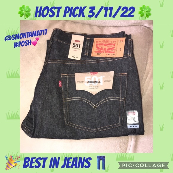 Levi’s 501 original 40 x 30 shrink to fit straight leg jeans New - Picture 8 of 8